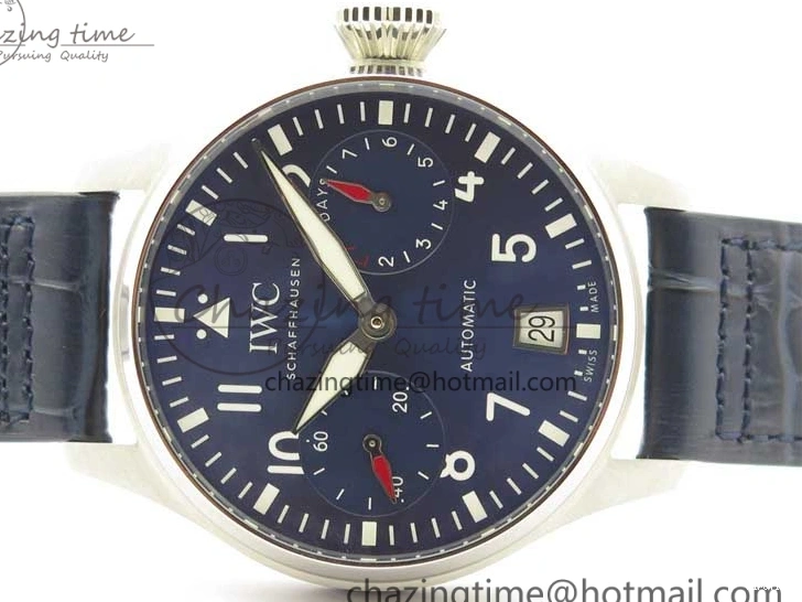 MIROTIME 0202 Supportive Big Pilot IW501008 “Boutique London” SS ZF Best Edition Blue Dial on Blue Leather Strap A 7106
